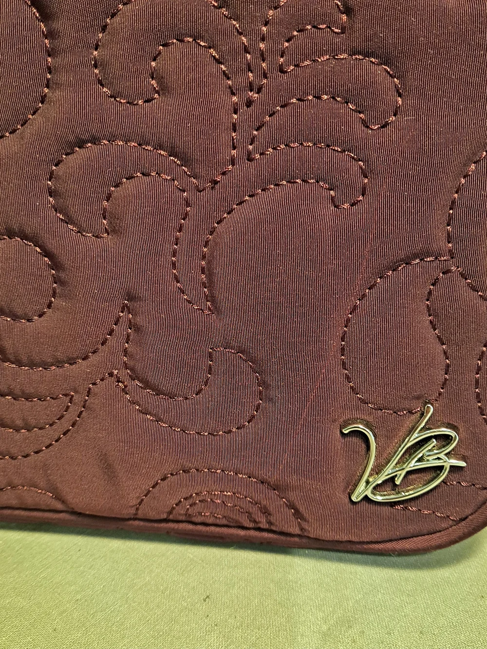 Vera Bradley Merlot Quilted Cotton Stitched Floral Zip Padded Laptop Sleeve